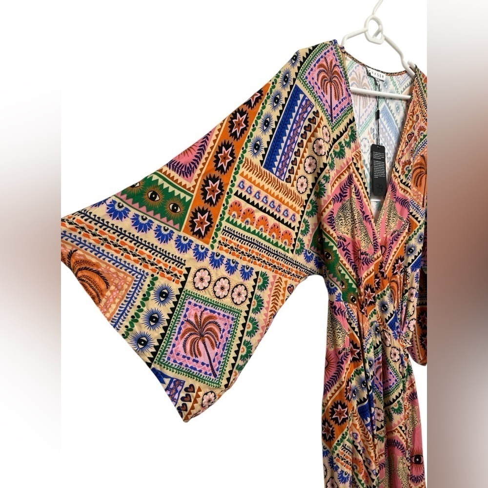 Chaser Heirloom Woven Sophia Maxi Printed Wrap Dress NWT - Picture 2 of 11